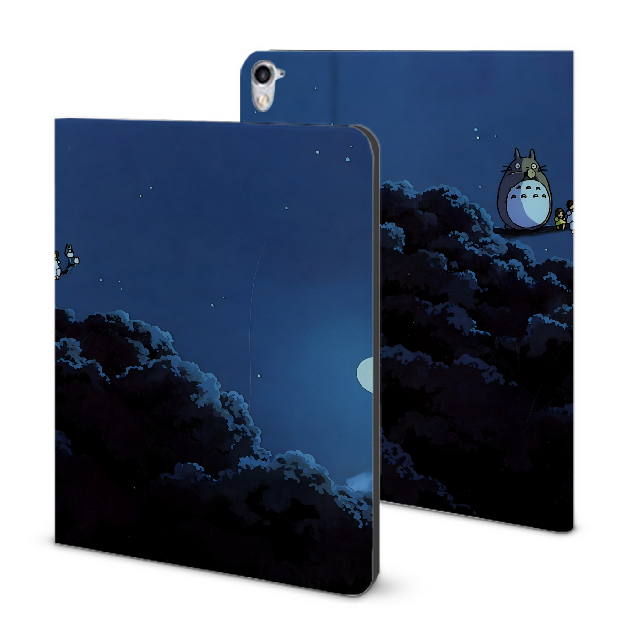 （画像用） となりのトトロ 草壁メイ 草壁サツキ My Neighbor Totoro Satsuki Kusakabe Mei Kusakabe IPad ケース ブック型 PUレザー TPU 耐衝撃 軽量 薄型 ペン収納なし 全面保護 IPad 各モデル対応